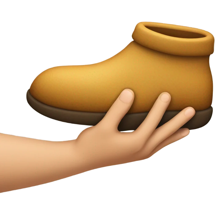 Hand holding a slipper  emoji