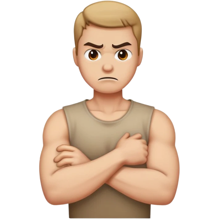 arms crossed holding neck angry emoji
