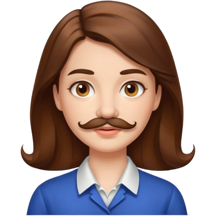 woman with mustache emoji