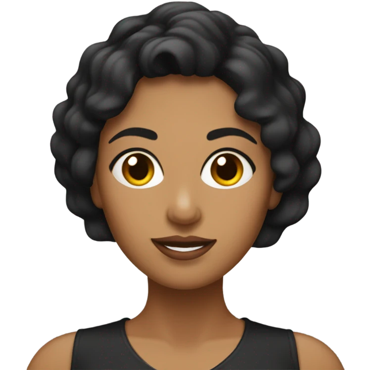 chica morena con pelo negro emoji