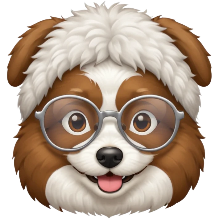 dog wearing grany emoji