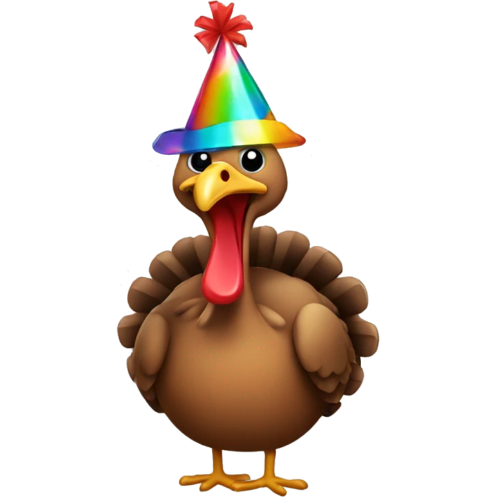 Turkey with a party hat emoji