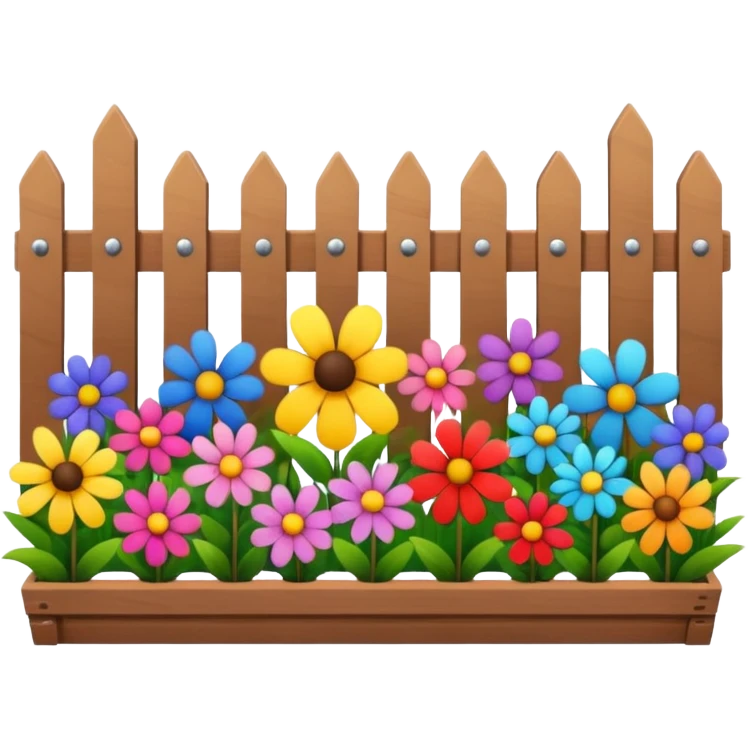 flower bed with a small fence emoji