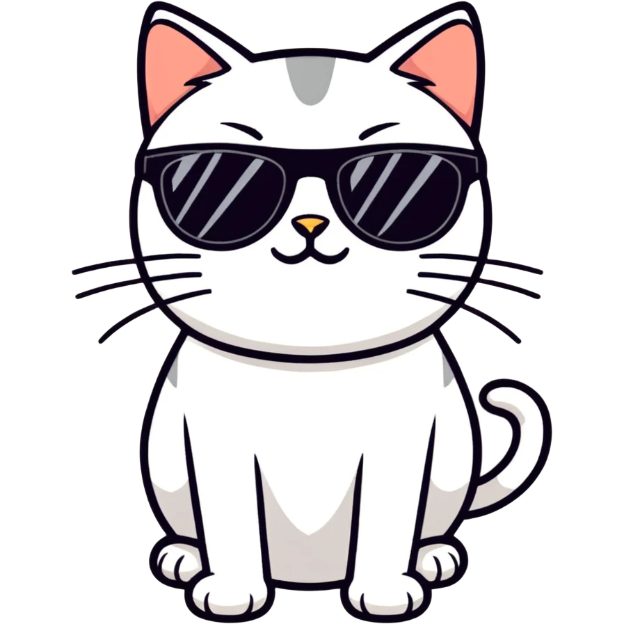 Cat with sunglasses emoji