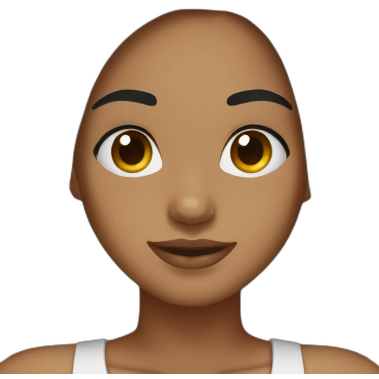 Brown girl ear pierced long black hair emoji