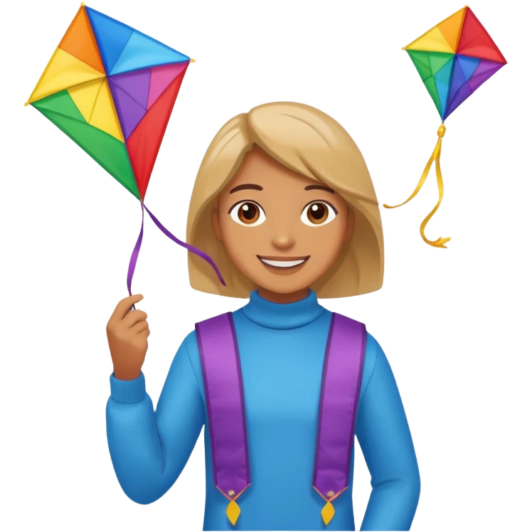 Someone flying a kite emoji