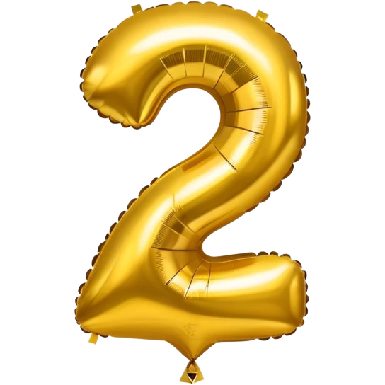 the number 2 in gold balloons emoji