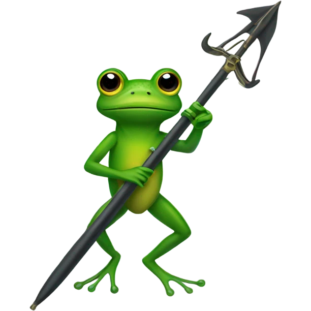 Frog with scuba rig and trident emoji