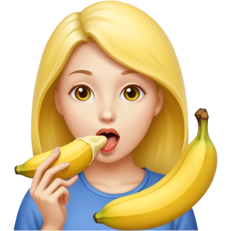 Sexy Frau leckt an Banane am Stück emoji