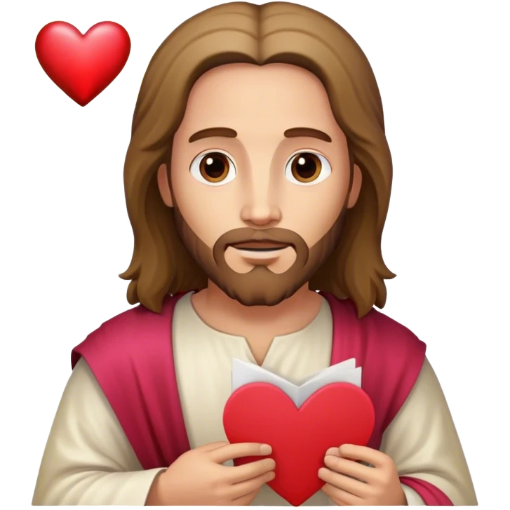 Jesus holding valentine card emoji