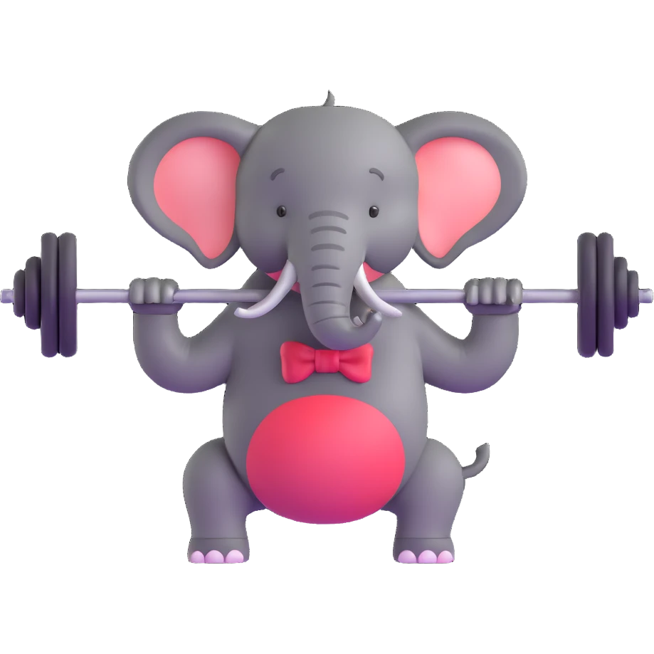 elephant lifting a barbell emoji