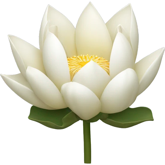 A white lotus flower with a stem and some thorns emoji