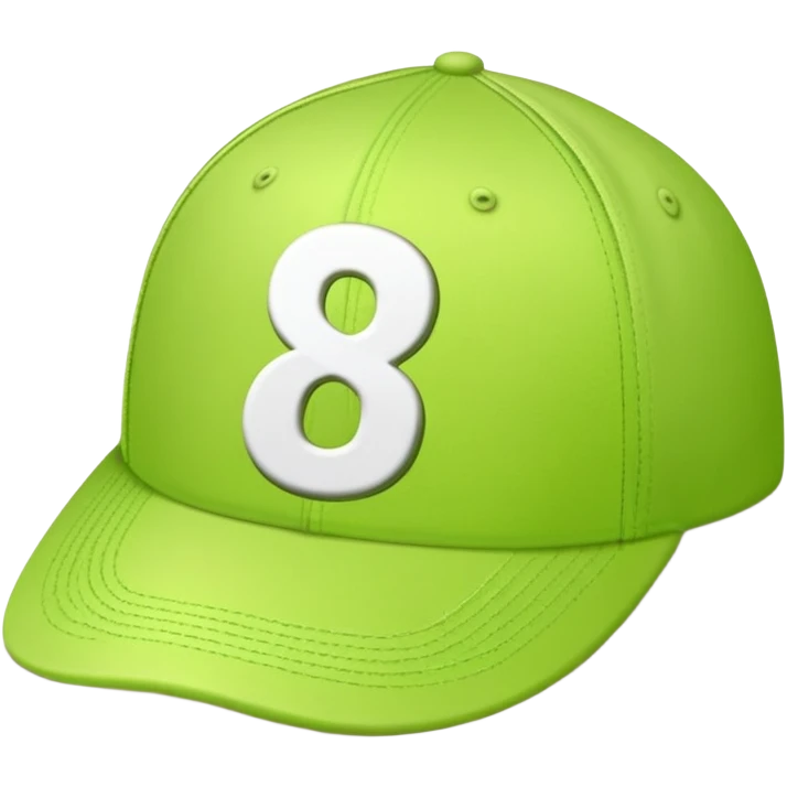 light lime cap with number “8” on it emoji