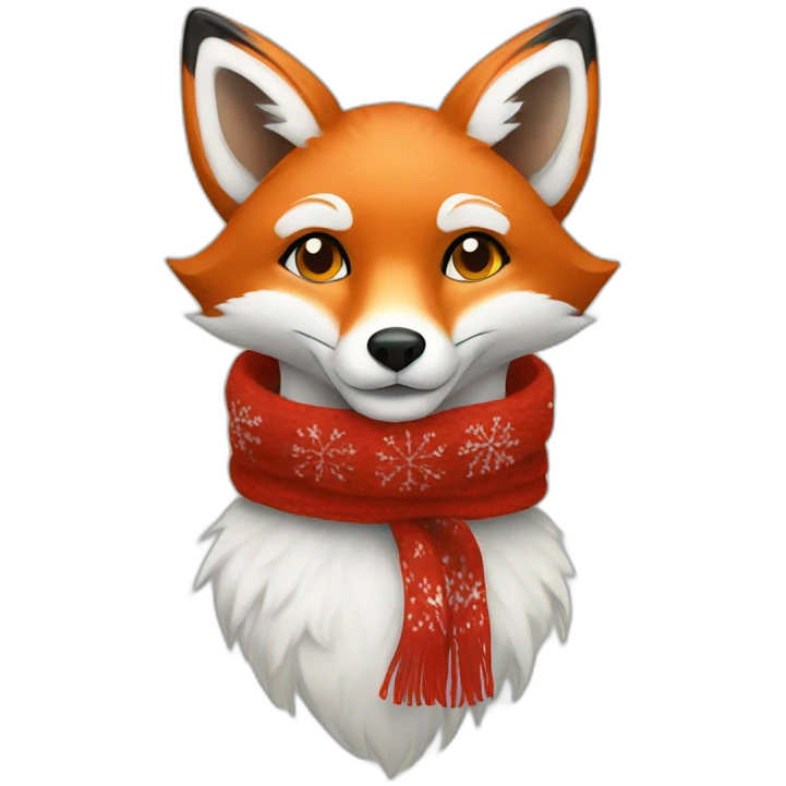 fox with christmas scarf emoji