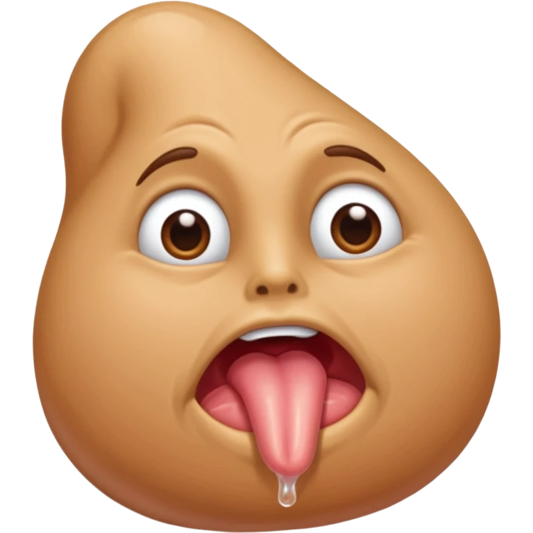 Veiny tan-colored male penis entering a moist vulva with parted lips emoji