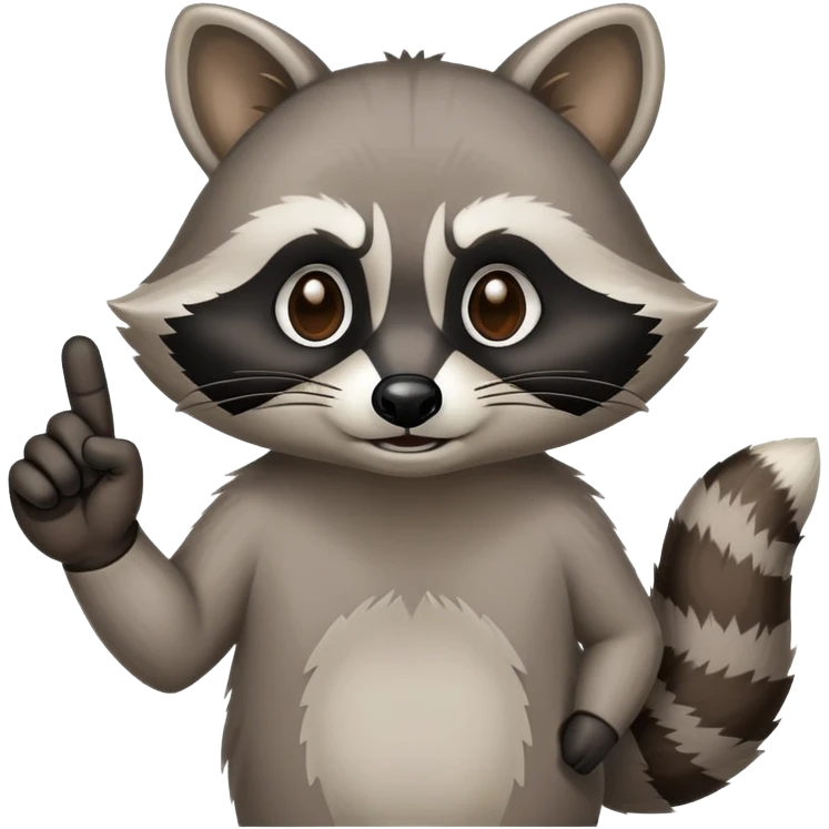 raccoon with a middle finger emoji