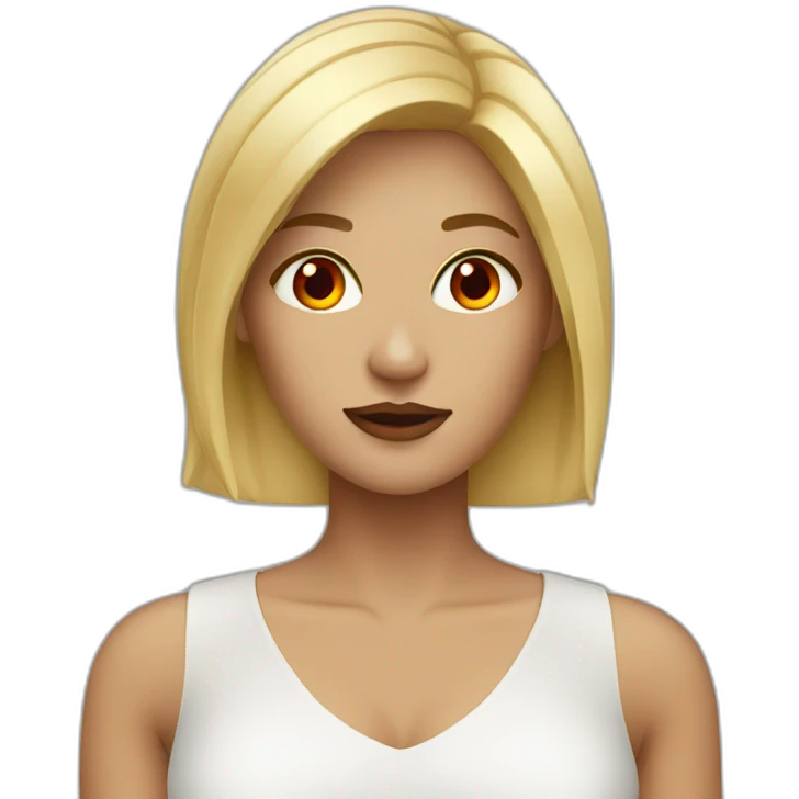 blonde woman red eyes emoji