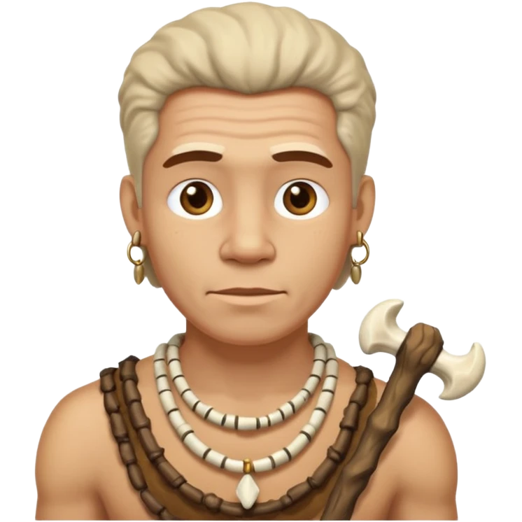 Stone age man  with Bone Necklace emoji