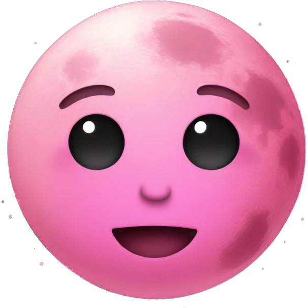 Pink moon with sparkles  emoji