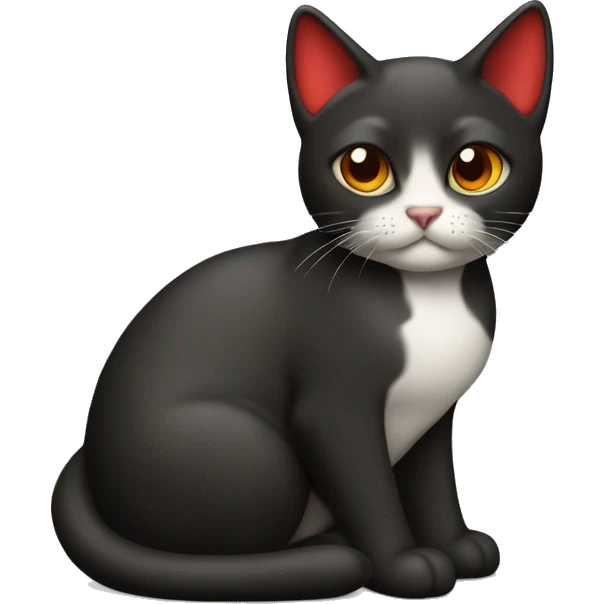 Gato negro con moño rojo emoji