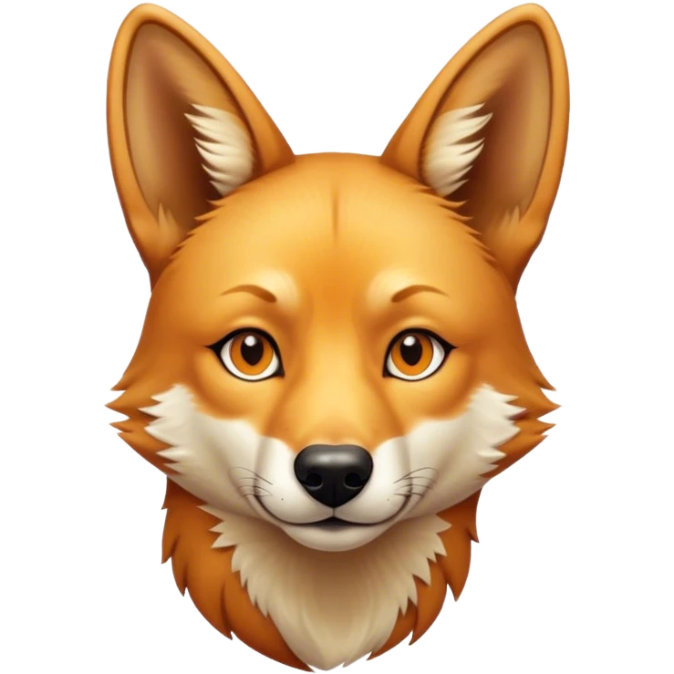 Cinematic Noble Dingo Portrait Emoji, Poised and regal, with a lean, agile build and a short, sandy-tawny fur that speaks of the wild outback, deep-set soulful amber eyes and alert ears, Simplified yet sharp and sophisticated features, highly detailed, glowing with a soft, dignified glow, high shine, intelligent and resourceful, stylized with an air of untamed elegance, focused and attentive, soft glowing outline, capturing the essence of a watchful and confident wild canine, so majestic it feels as though it could trot out of the screen with effortless authority! emoji