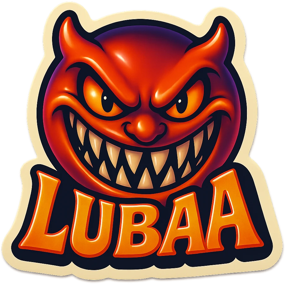 grin EVIL LOOk , Make it say "LUBAA"" emoji