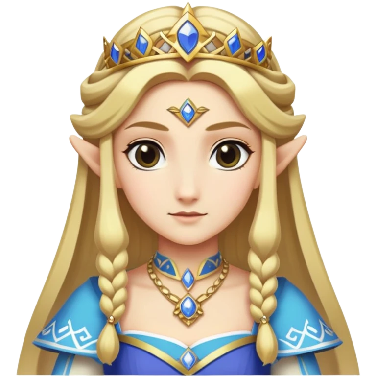 Princess Zelda with blonde hair and royal dress emoji