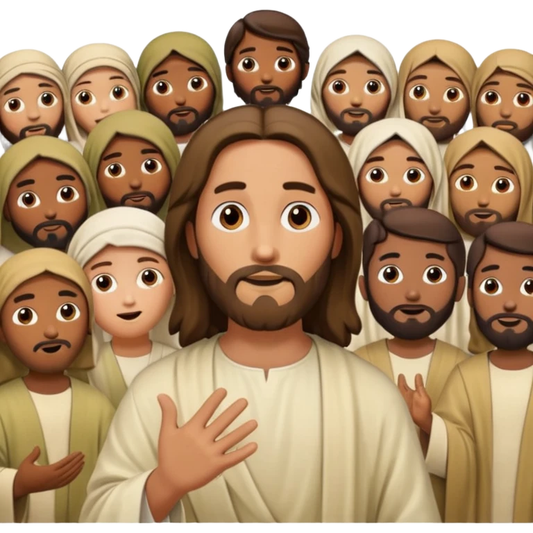 Jesus teaching a crowd, surrounded by disciples emoji