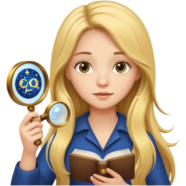 emoji of a girl with long hair reading a horoscope emoji