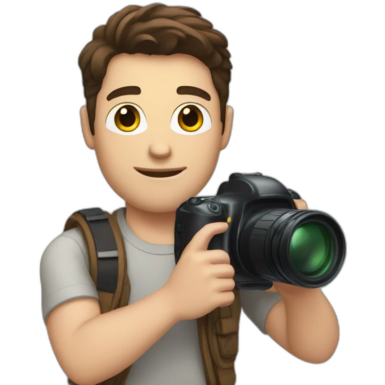 white male brunette youtuber with camera in hand emoji