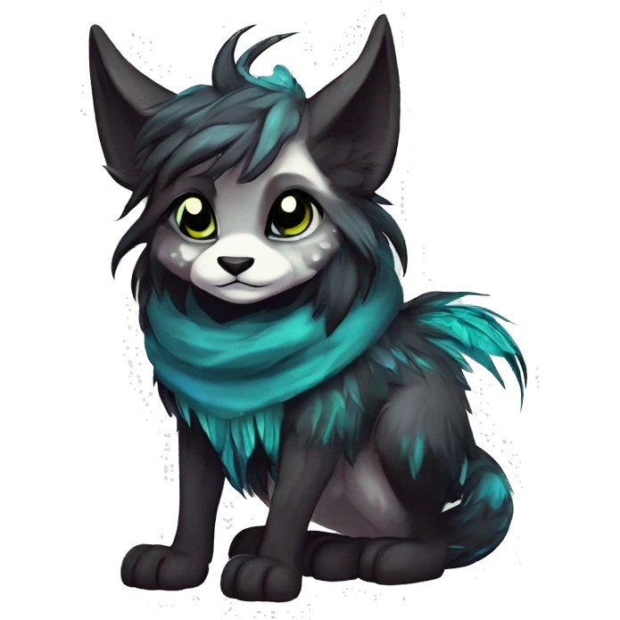 Cool cute Kawaii edgy fantasy shiny animal  fursona Fionbri vernid by griffsnuff & LiLaiRa & Falvie full body emoji