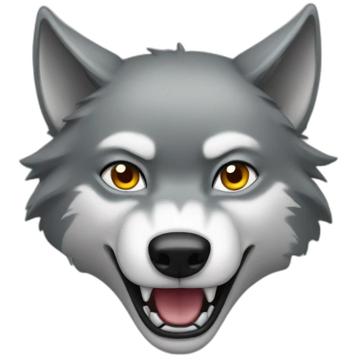 female wolf growling emoji