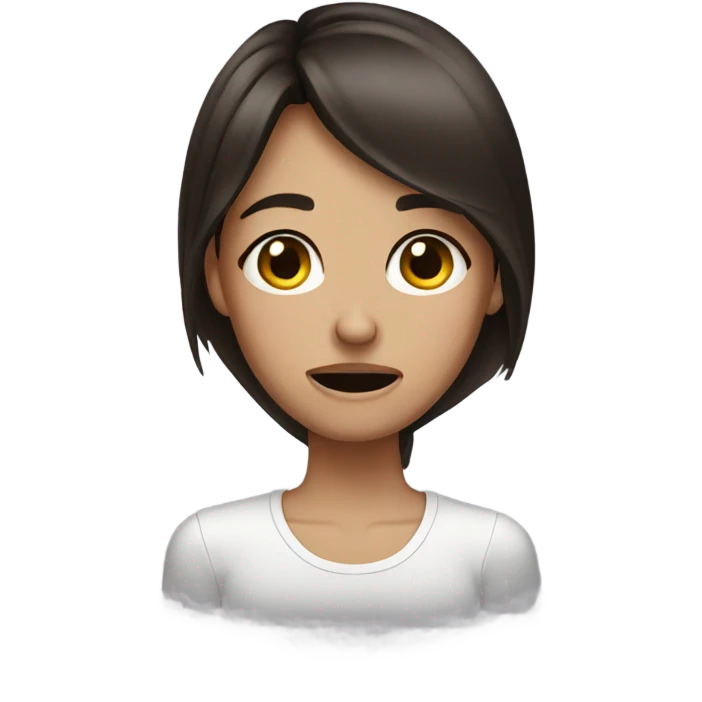 Brunette girl crying emoji