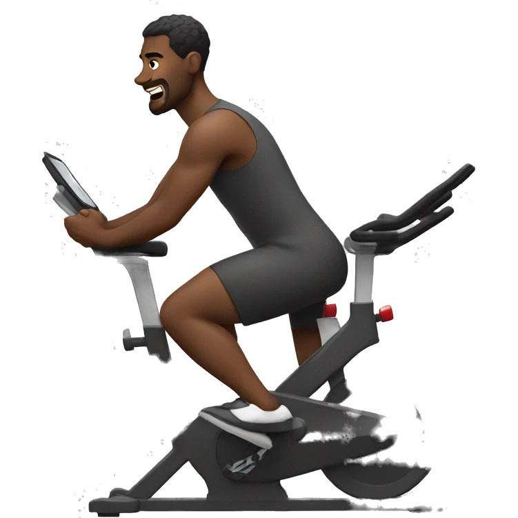 Man exercising really hard on an indoor bike emoji
