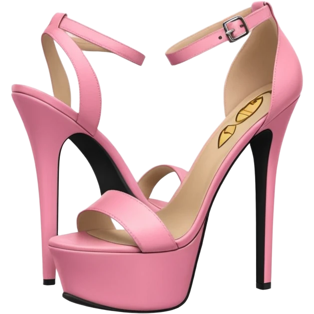 platform heel sandal, stiletto, pink, thick platform, 8 inch emoji