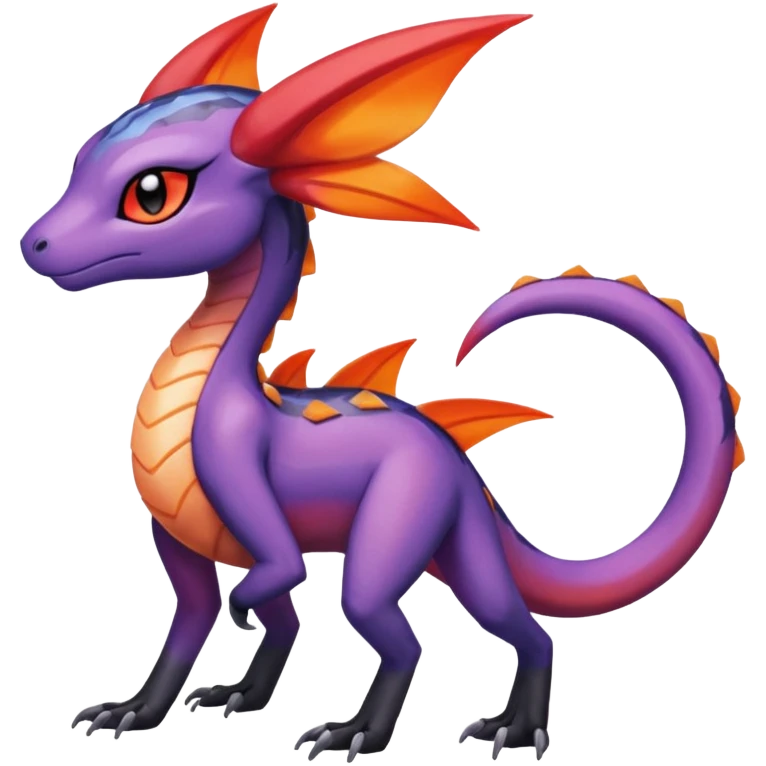 Colorful Translucent Tricky Hot Handsome Meloetta-Salandit-Nargacuga-Pokémon-Fakémon-fusion-hybrid-creature emoji