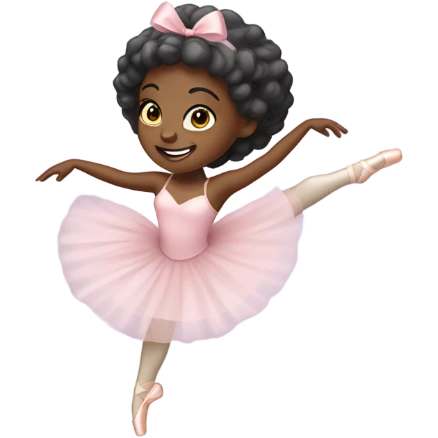 Black lady curly hair ballerina  emoji