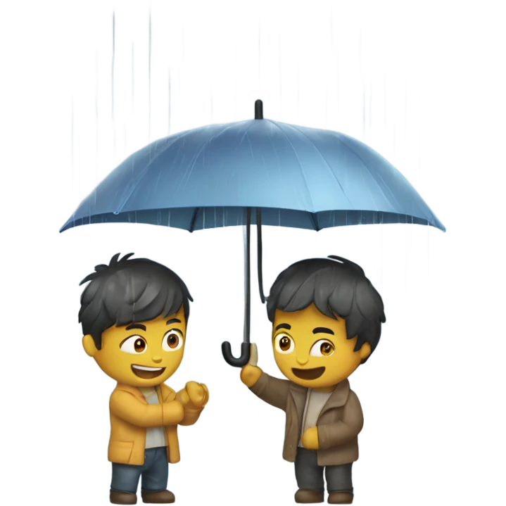 friends playing down of the rain  emoji