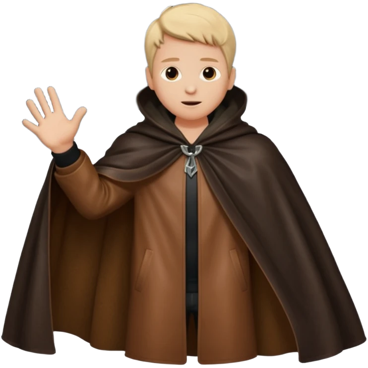 Cloak blowing away, character reaching after it emoji