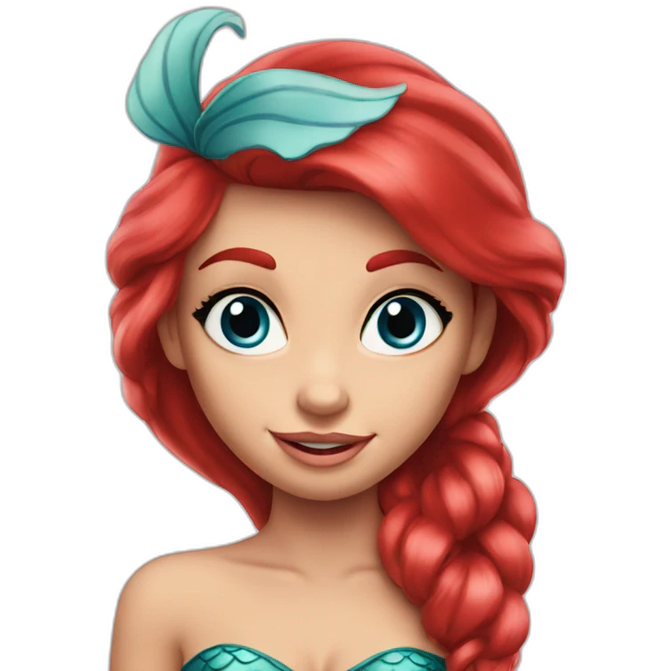 ariel-the little mermaid-blue eyed-red hair emoji