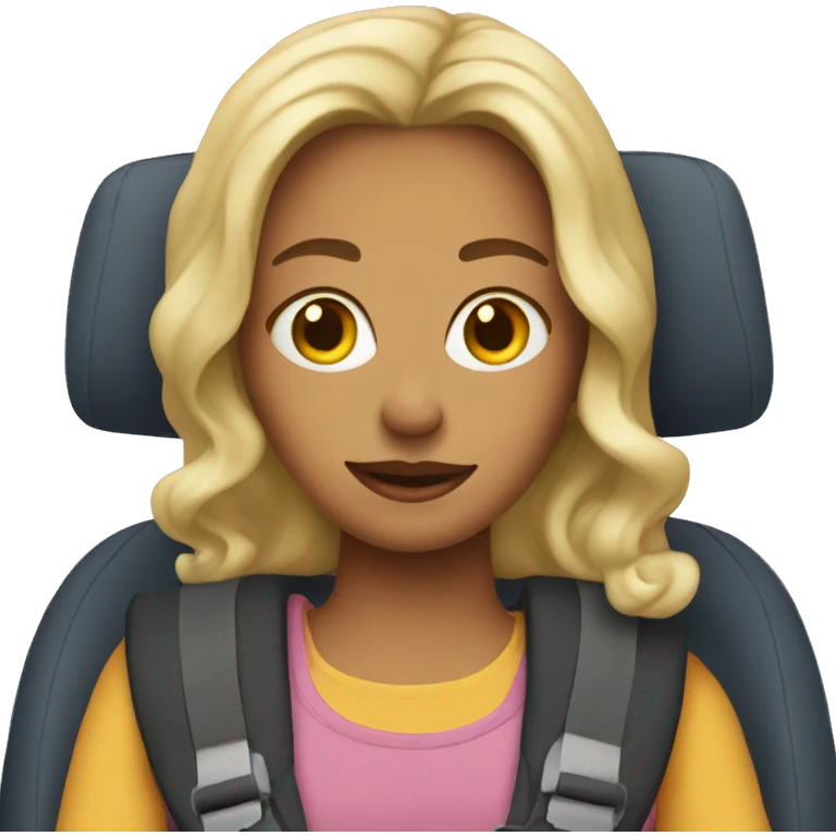 Margot in car seat emoji