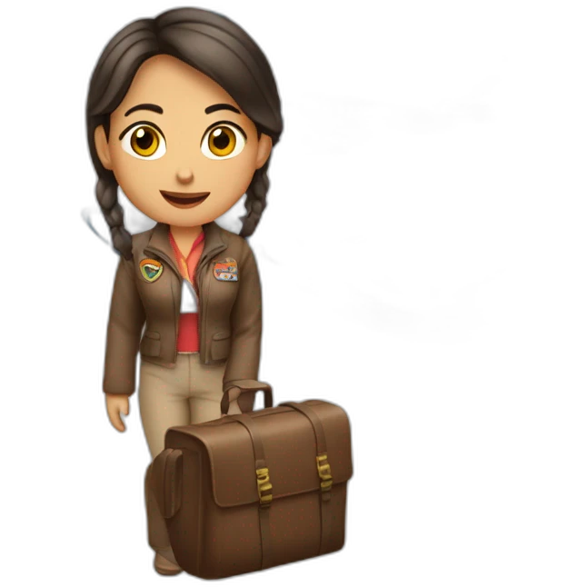 mujer arriba de un avion emoji