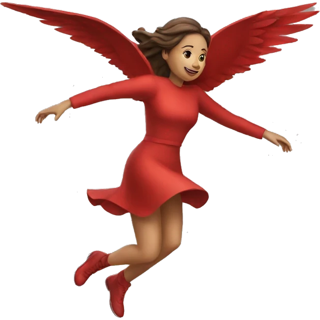 Woman flying on Cardinal  emoji