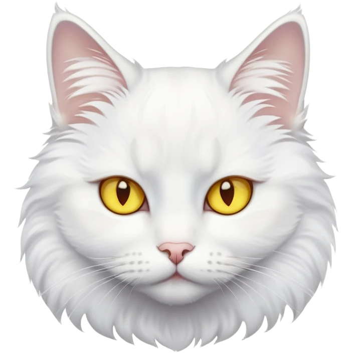 White cat with yellow eyes emoji