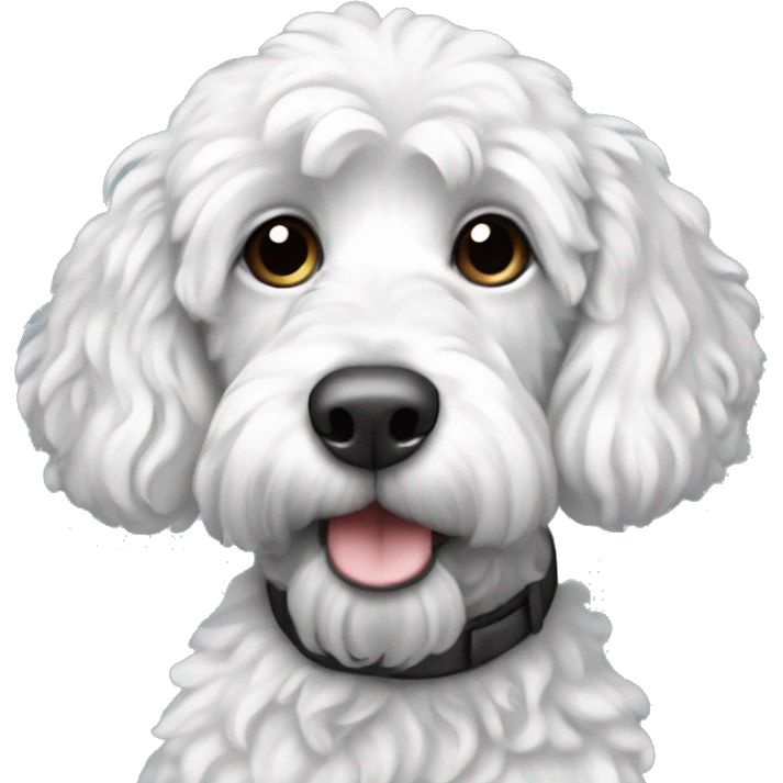 black and white doodle cockapoo emoji