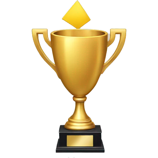 A trophy with a small "Oops!" emoji