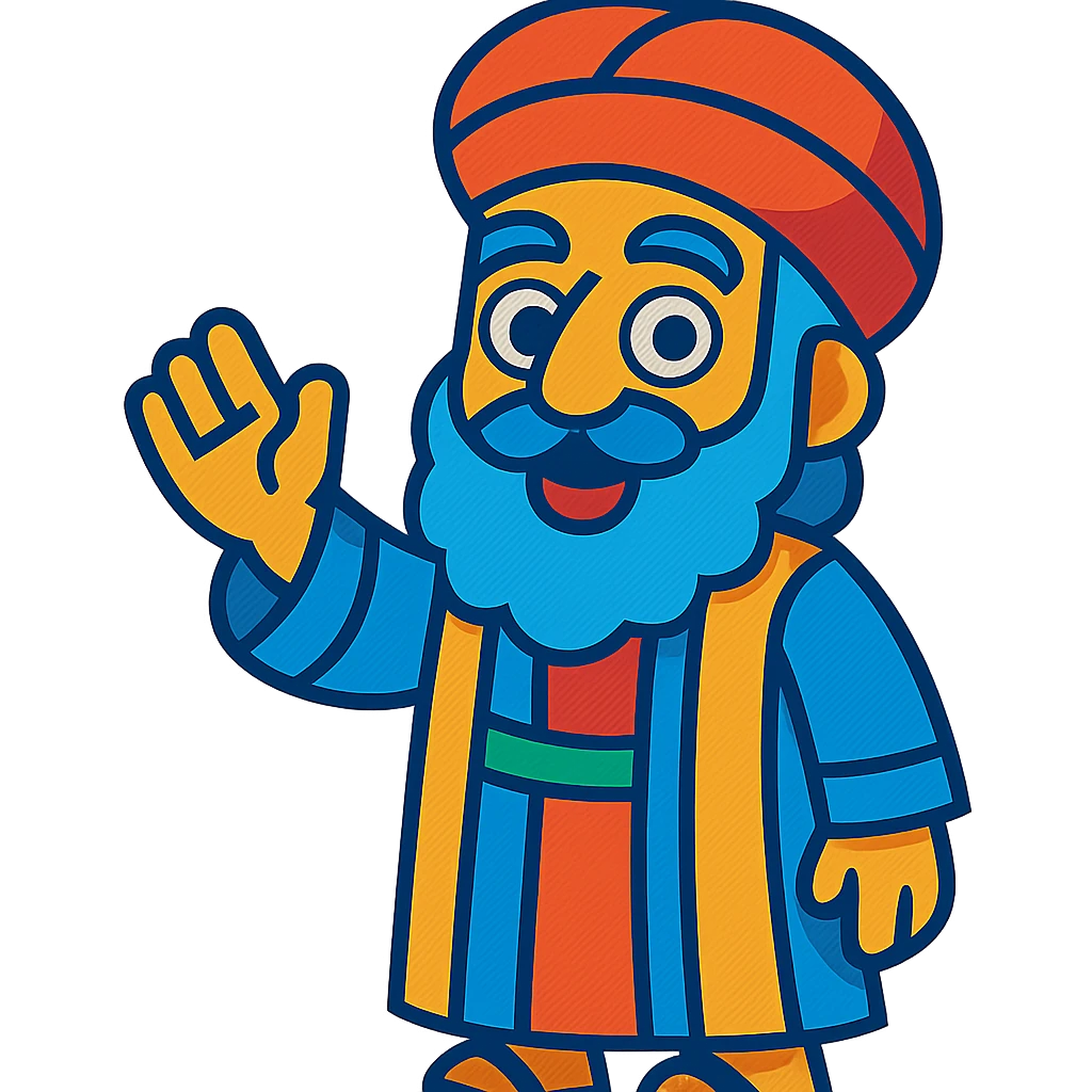 vibrant toon style abrahm as a character emoji