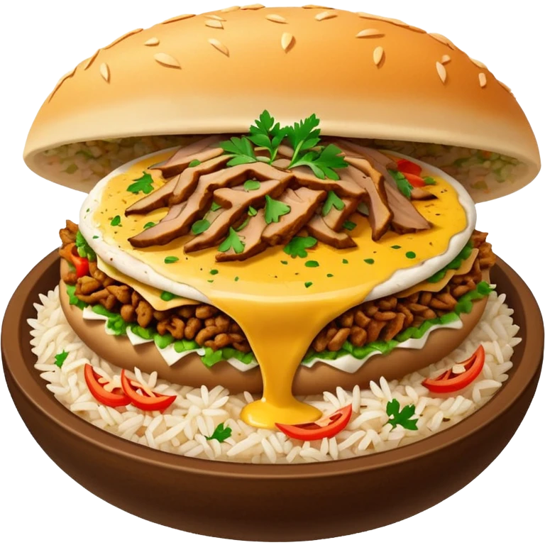 rice topped with döner emoji