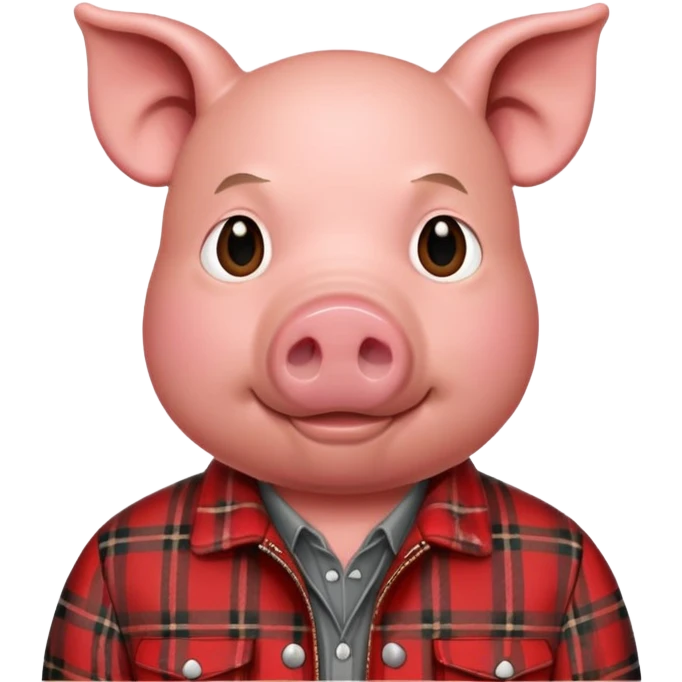 pig man with grey shirt and red plaid jacket emoji