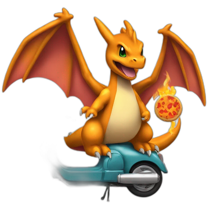 charizard on scooter do cookie emoji